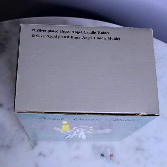 Silver Gold Plated Brass Angel Candle Holder Christmas Decor Retro Old Stock Vtg - Picture 4 of 5